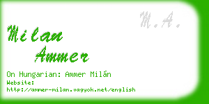 milan ammer business card